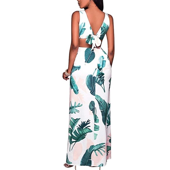 All I Got Floral Print Boho Front Slits Maxi Dress - Picture 5 of 6